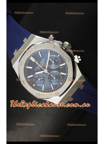 Audemars Piguet Royal Oak Chronograph Watch in Stainless Steel Case Blue Dial