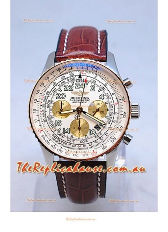 Breitling Navitimer Cosmonaute Swiss Replica Watch Gold Plated Bezel