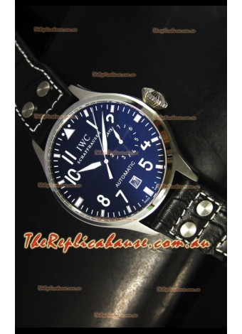 IWC Big Pilot Swiss Replica Steel Watch in Black Dial - Updated Case Version