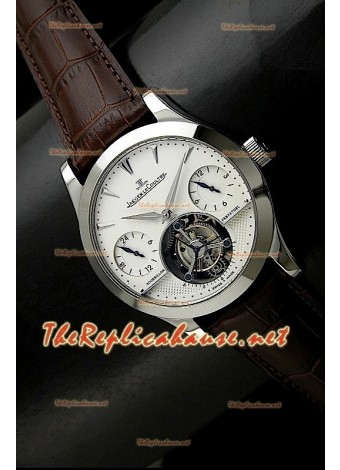 Jaeger LeCoultre Tourbillon Perpetual GMT Tourbillon Brown Strap Watch