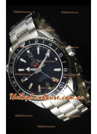 Omega Planet Ocean GMT Black Swiss Replica Watch - 1:1 Ultimate Mirror Edition