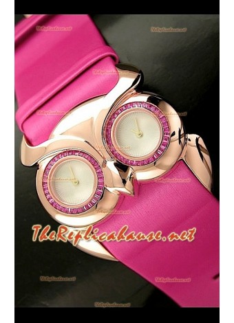 Chopard Animal World Ladies Owl Watch in Rose Gold Black Dial