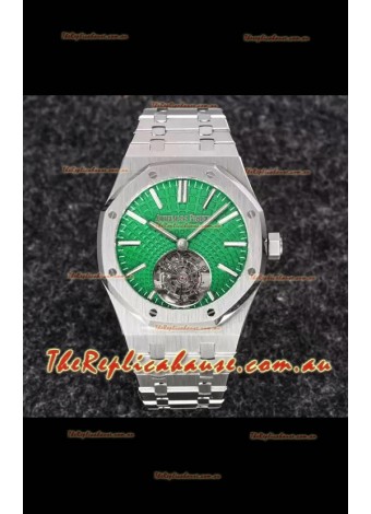 Audemars Piguet Royal Oak Flying Tourbillon 41mm Green Dial in 904L Casing - Green Tapisserie Dial