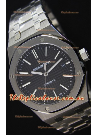 Audemars Piguet Royal Oak 41MM Black Dial Steel Strap - 1:1 Mirror Ultimate Edition