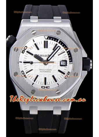 Audemars Piguet Royal Oak Diver Swiss Replica Watch White Dial 1:1 Quality 3120 Movement 904L Steel 