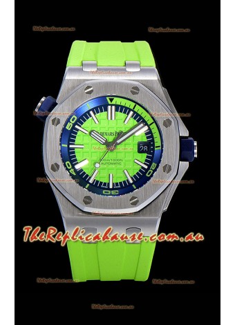 Audemars Piguet Royal Oak Diver Swiss Replica Lime Green Dial 1:1 Quality 3120 Movement 904L Steel 