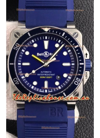 Bell & Ross BR03-92 Diver Stainless Steel Blue Dial Swiss Replica Watch 1:1 Mirror Replica