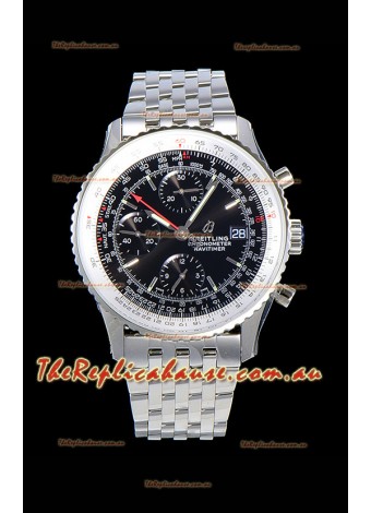 Breitling Navitimer 1 Chronograph 41MM Swiss Watch Black Dial in 904L Steel - Steel Strap