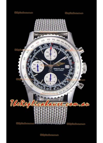 Breitling Navitimer Chronograph 41MM Swiss Replica Watch in 904L Steel Casing - Mesh Steel Strap