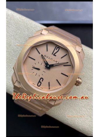 Bvlgari Octo Finissmo Edition 1:1 Mirror Replica Sandblasted Rose Gold Casing
