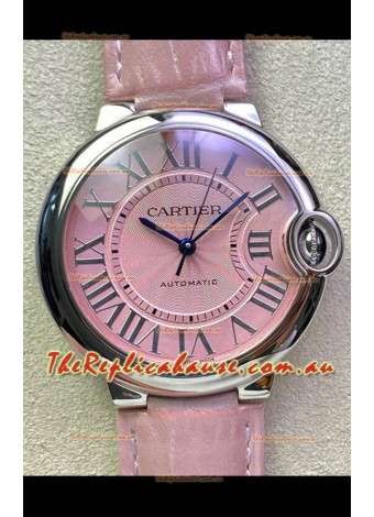Ballon De Cartier Swiss Automatic 1:1 Mirror Quality 36MM in Stainless Steel Pink Dial
