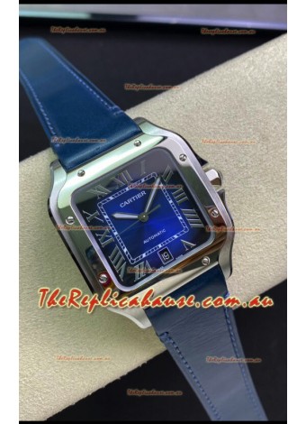 Santos De Cartier Stainless Steel Casing 1:1 Mirror Swiss Replica Watch Blue Dial 40MM