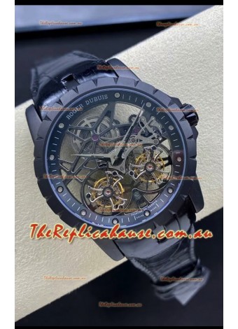 Roger Dubuis Excalibur Dual Tourbillon 1:1 Mirror Swiss DLC Coating