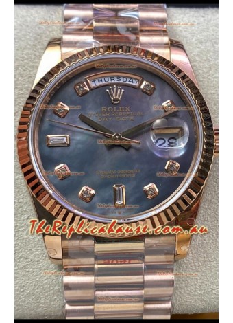 Rolex Day Date 36MM 118235 Rose Gold in Pearl Dial 1:1 Mirror Replica Watch