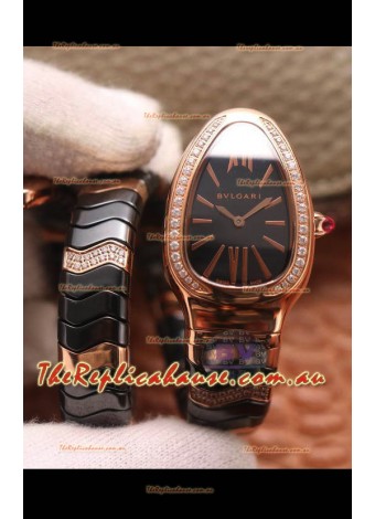 Bvlgari Serpenti Edition Black Ceramic Replica Watch in 1:1 Mirror Quality 
