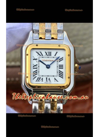 Cartier PANTHERE Edition 1:1 Mirror Swiss Watch 2 Tone Yellow Gold White Dial 