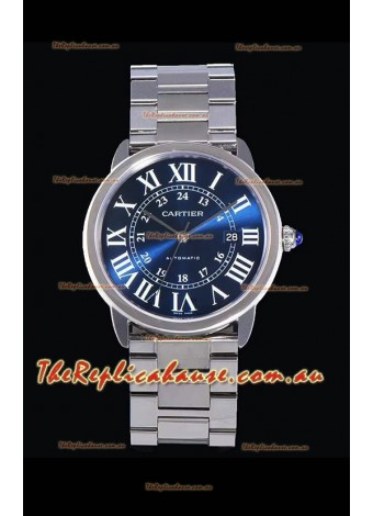 Cartier "Ronde De Cartier" 1:1 Mirror Replica 904L Stainless Steel Casing in Blue Dial