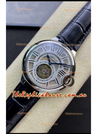 Ballon De Cartier Swiss Tourbillon 1:1 Mirror Replica Watch in Leather Strap