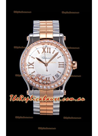 Chopard Happy Sport 1:1 Mirror Swiss Automatic Replica Watch 36MM Two Tone Rose Gold Casing