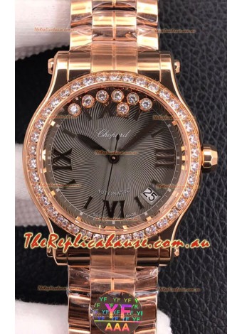 Chopard Happy Sport 1:1 Mirror Automatic Swiss Replica Watch Rose Gold - 36MM Wide