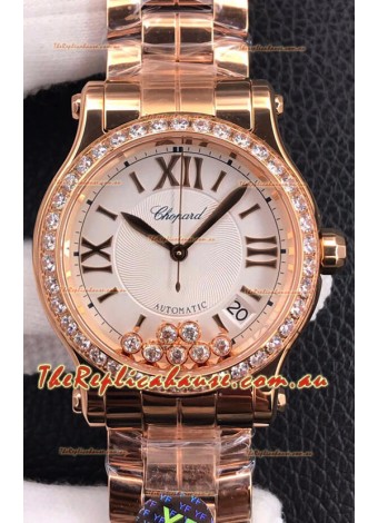 Chopard Happy Sport 1:1 Mirror Automatic Swiss Replica Watch Rose Gold - 36MM Wide