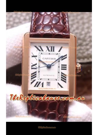 Cartier Tank Solo Swiss Automatic Watch in Rose Gold Plating 31MM Wide 