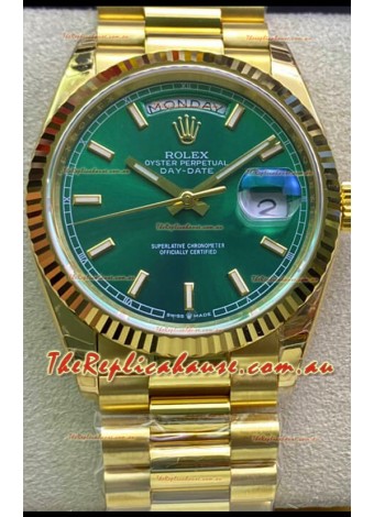 Rolex Day Date 118238 Presidential 18K Yellow Gold Watch 36MM - Green Dial 1:1 Mirror Quality