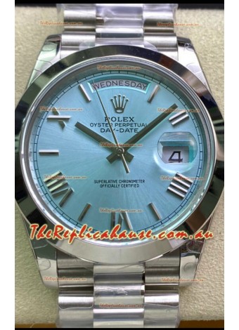 Rolex Day Date Presidential M228206-0044 904L Steel 40MM - Arabic ICE BLUE Dial 1:1 Mirror Quality Watch