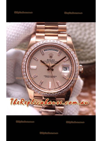 Rolex Day Date Presidential 904L Steel Rose Gold 40MM - Gold Dial 1:1 Mirror Quality Watch