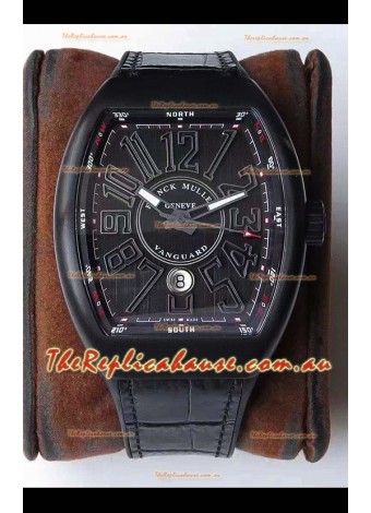 Franck Muller Vanguard DLC Coated Casing Black Indexes Swiss Watch