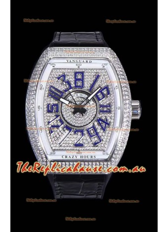Franck Muller Vanguard Crazy Hours Edition Swiss Replica Watch - Blue Numerals