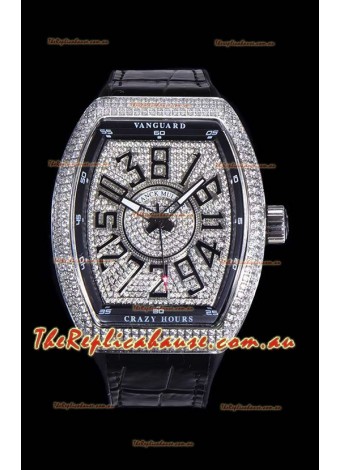 Franck Muller Vanguard Crazy Hours Edition Swiss Replica Watch - Black Numerals