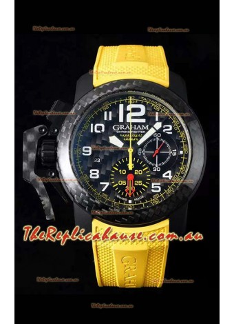 Graham Chronofighter Superlight Carbon Yellow 1:1 Mirror Swiss Replica Watch 