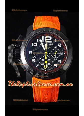 Graham Chronofighter Superlight Carbon Orange 1:1 Mirror Swiss Replica Watch 