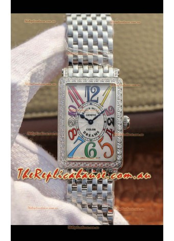 Franck Muller Long Island Pink Stainless Steel Swiss Watch in Swiss Quartz Movement
