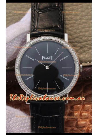 Piaget Altiplano G0A29113 1:1 Mirror Swiss Replica Watch in Black Dial Diamonds Bezel 