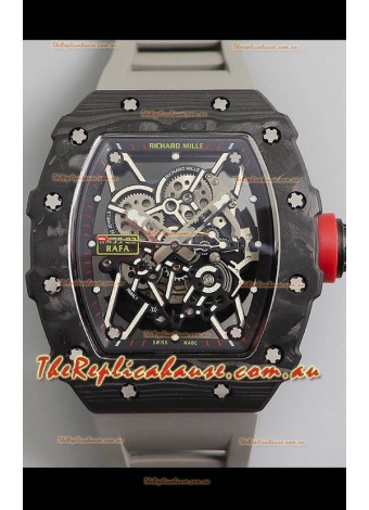 Richard Mille RM35-02 Rafael Nadal Forged Carbon Case with Grey Strap - 1:1 Super Swiss Quality
