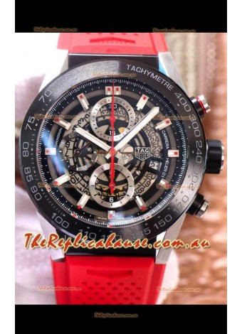 Tag Heuer Carrera Heuer 01 Swiss Replica Watch in Red Strap 45MM 