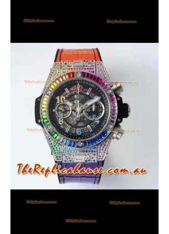 Hublot Big Bang UNICO Stainless Steel Rainbow Swiss 1:1 Mirror Replica Watch