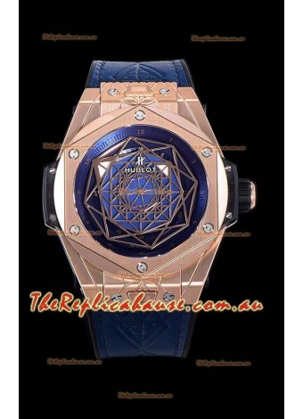 Hublot Big Bang One Click Sang Bleu 1:1 Mirror Replica in Rose Gold Casing 45MM - Blue Dial