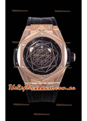 Hublot Big Bang One Click Sang Bleu 1:1 Mirror Replica in Rose Gold Casing 45MM - Black Dial