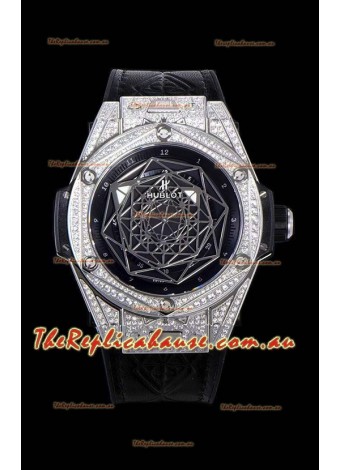 Hublot Big Bang One Click Sang Bleu 1:1 Mirror Replica in Stainless Steel Casing 45MM - Black Dial