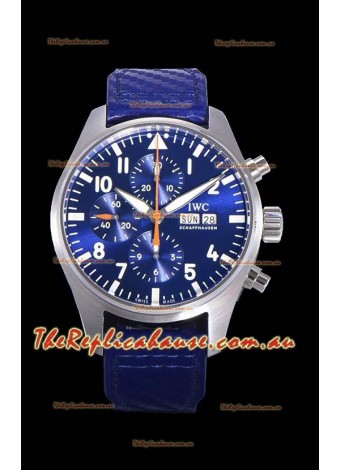 IWC Pilot's Chronograph Steel 1:1 Mirror Replica in Blue Dial Watch 
