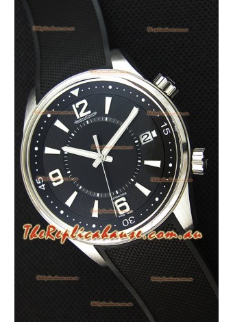 Jaeger-LeCoultre Polaris Black Dial Watch with Nylon Strap 1:1 Mirror Replica