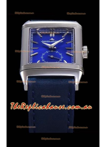Jaeger LeCoultre Reverso Swiss Replica Watch in Steel Casing - Blue Dial 