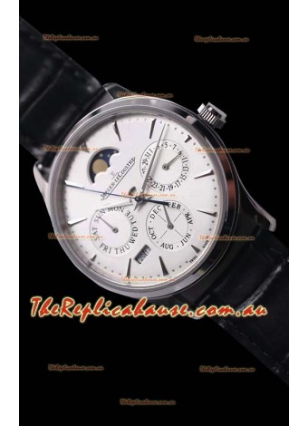 Jaeger LeCoultre Master Ultra Thin Perpetual Swiss Replica Watch in White Dial 