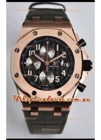 Audemars Piguet Royal Oak Offshore Black Dial Chronograph 1:1 Mirror Replica Watch - 904L Steel 