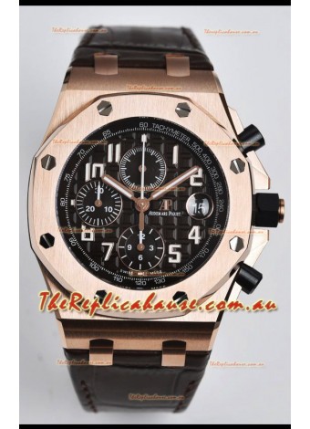 Audemars Piguet Royal Oak Offshore Black Dial Chronograph 1:1 Mirror Replica Watch - 904L Steel 
