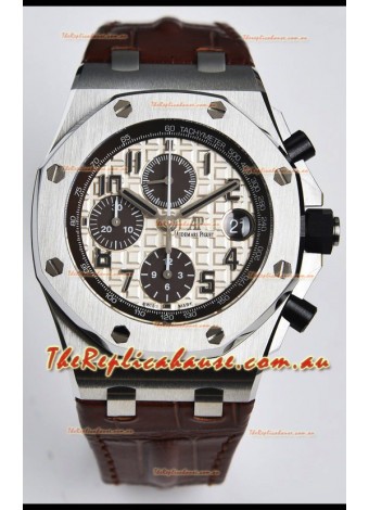 Audemars Piguet Royal Oak Offshore White Dial Chronograph 1:1 Mirror Replica Watch - 904L Steel 