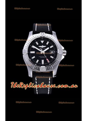 Breitling Avenger 43 Automatic Black Dial Leather 1:1 Mirror Swiss Replica Watch 
